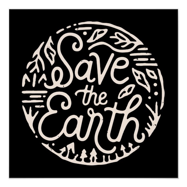 Save the earth retro poster (Front)