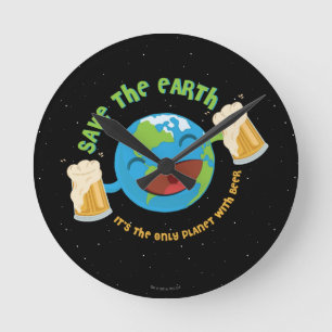 Save The Earth Round Clock