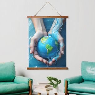 “Save the Earth Water Planet Tapestry