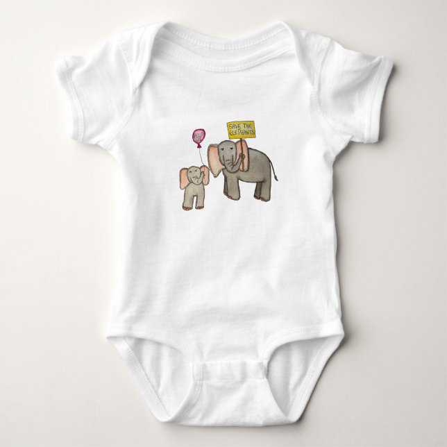 Save the Elephants Baby Bodysuit (Front)