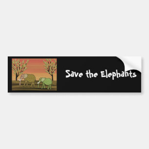 Save the Elephants Bumper Sticker