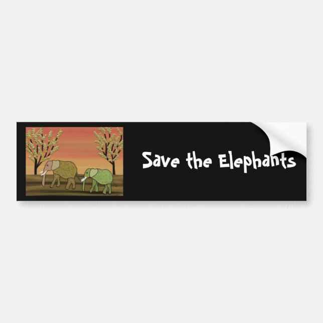Save the Elephants Bumper Sticker (Front)