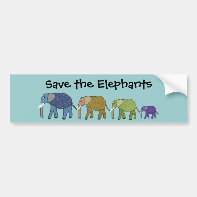 Save the Elephants Bumper Sticker (Front)