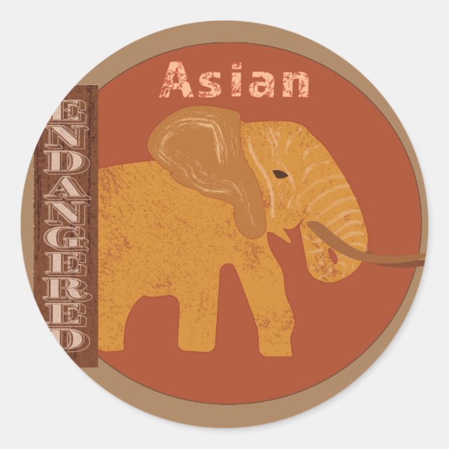Save the Elephants Classic Round Sticker (Front)