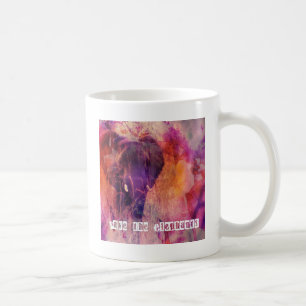 Save the Elephants Colourful Grunge Digital Art Coffee Mug