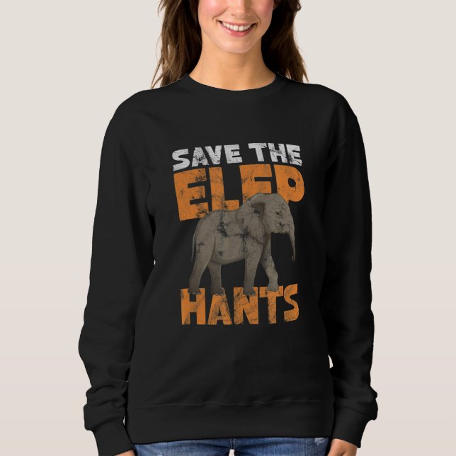 Save The Elephants Conservation Distressed Sweatshirt (Front)