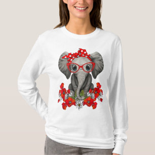 Save The Elephants Elephant mum red bow woman T-Shirt