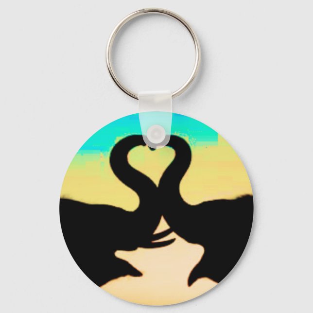 Save the Elephants heart trunks Key Ring (Front)
