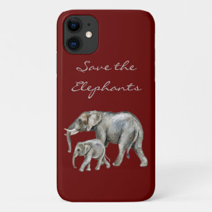 Save the Elephants Script Animals African iPhone 11 Case