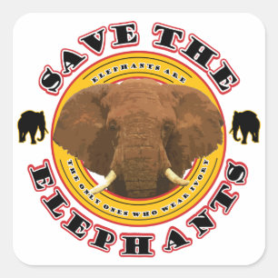 Save the Elephants Square Sticker