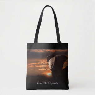 Save The Elephants  Tote Bag