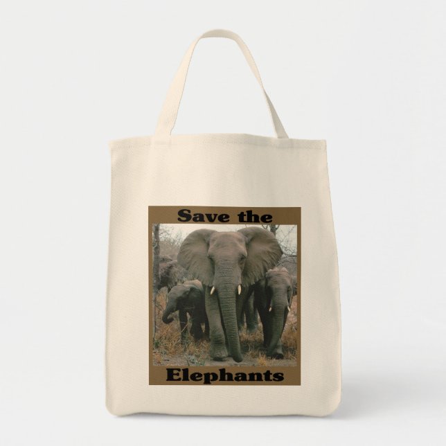 Save the Elephants Tote Bag (Front)