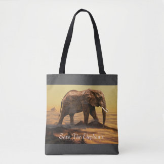 Save The Elephants    Tote Bag