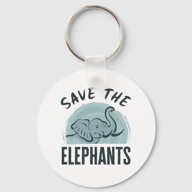 Save the Elephants Wildlife Activist Elephant Love Key Ring (Front)