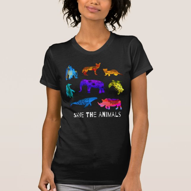 Save The Endangered Animals T-Shirt (Front)