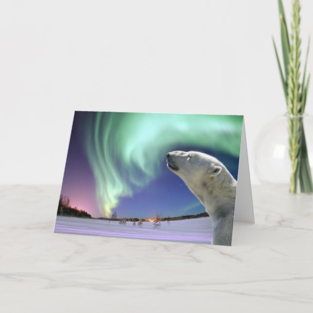 Save the Endangered Polar Bears for Christmas Holiday Card (Front)
