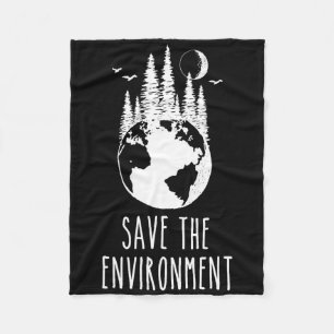 Save The Environment Earth Day Nature Wildlife Con Fleece Blanket