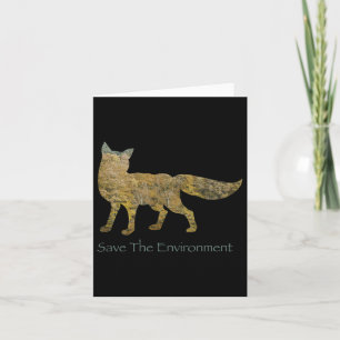 Save The Environment Fox Silhouette Environmental Card