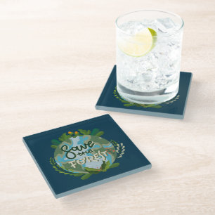 Save the Forest Glass Coaster