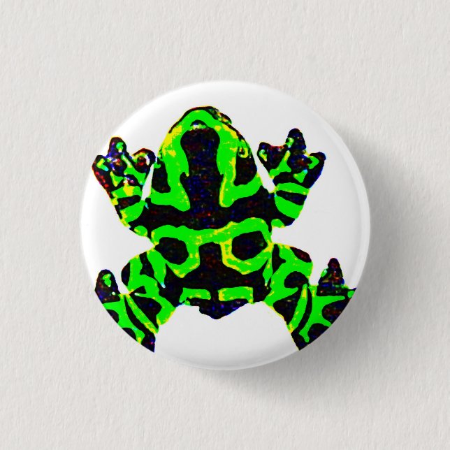 save the frogs 3 cm round badge (Front)