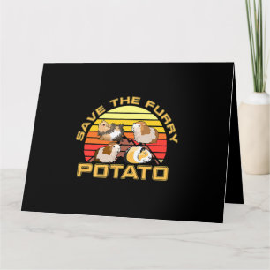 Save The Furry Potato Cute Guinea Pig Lover Funny  Card