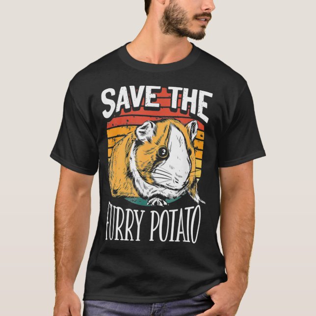 Save The Furry Potato Funny Guinea Pig _2  T-Shirt (Front)