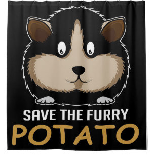 Save The Furry Potato Gifts For Guinea Pig Lover Shower Curtain