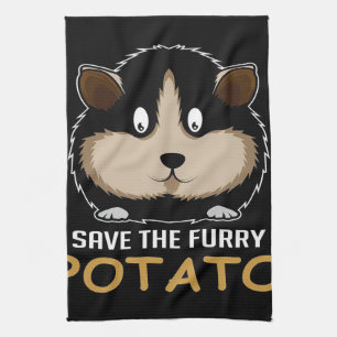 Save The Furry Potato Gifts For Guinea Pig Lover Tea Towel