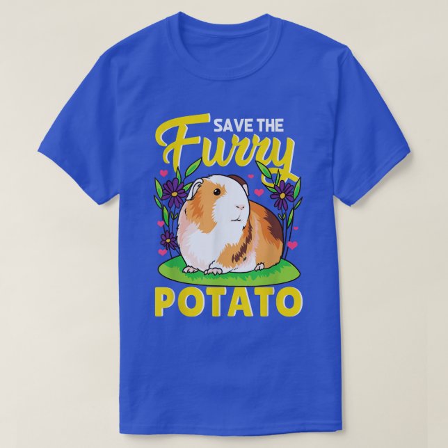 Save The Furry Potato Guinea Pig  T-Shirt (Design Front)
