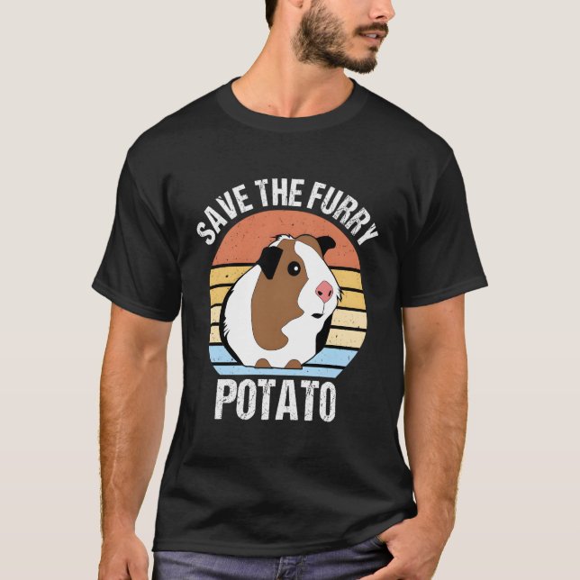 Save The Furry Potato Guinea Pig T-Shirt (Front)