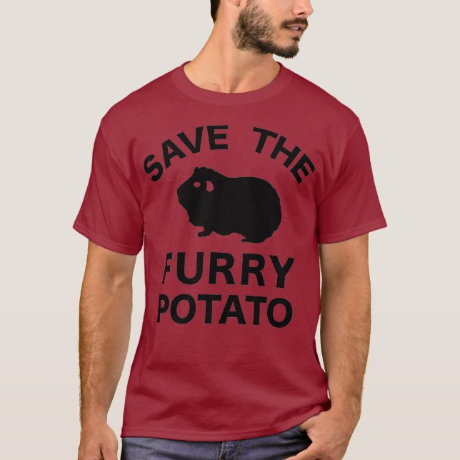Save The Furry Potato T Shirt Guinea Pig Hamster (Front)