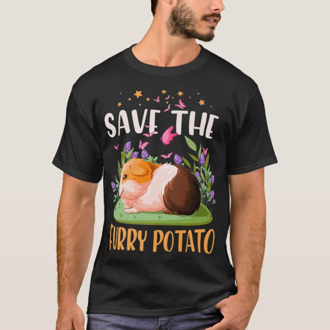 Save The Furry Potato Wheek Cavy Lover Guinea Pig  T-Shirt (Front)