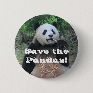 Save the Giant Pandas 6 Cm Round Badge