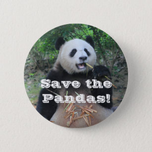 Save the Giant Pandas 6 Cm Round Badge