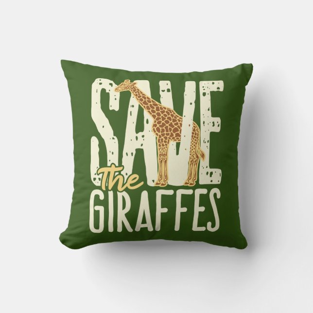 Save the Giraffes Giraffe Lover Cushion (Front)