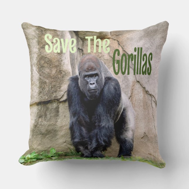 Save The Gorillas Cushion (Front)