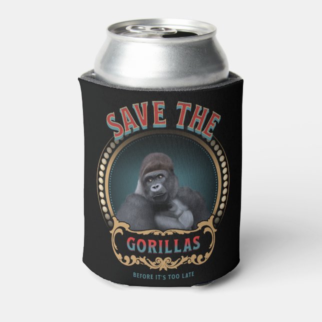 Save The Gorillas | Endangered Species Can Cooler (Can Back)