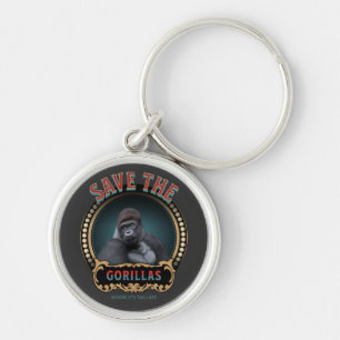 Save The Gorillas Endangered Species Key Ring