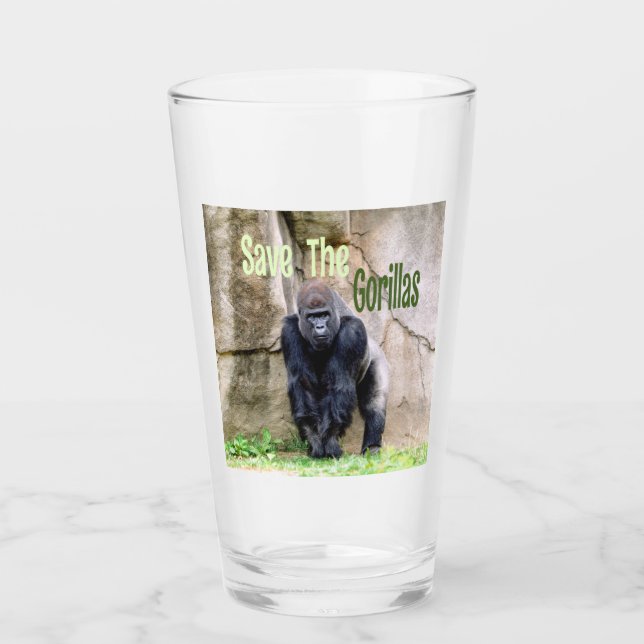 Save The Gorillas Glass (Front)