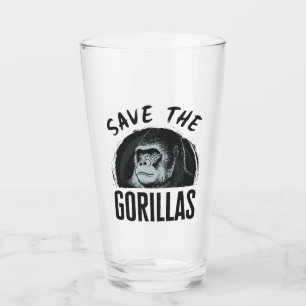 Save the Gorillas Gorilla Endangered Extinction Glass