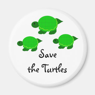 Save the Green Turtles Magnet