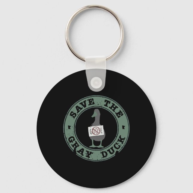 Save The Grey Duck Funny Animals Christmas Farm Lo Key Ring (Front)