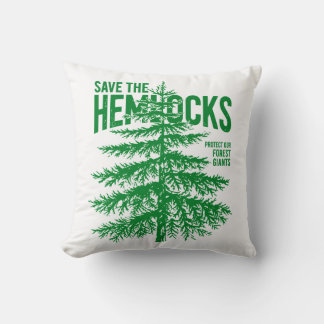Save the Hemlocks Forest Conservation Throw Pillow