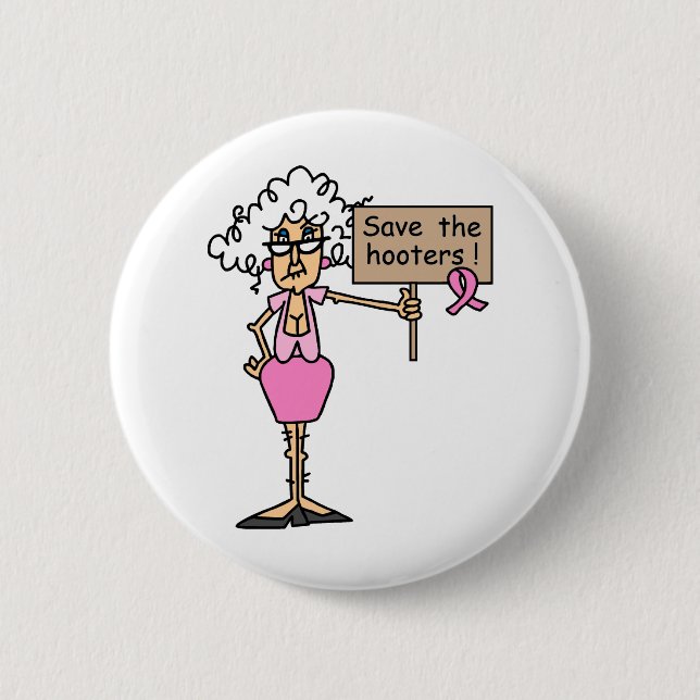 Save the Hooters! 6 Cm Round Badge (Front)
