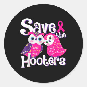 Save The Hooters Breast Cancer Awareness Women Classic Round Sticker