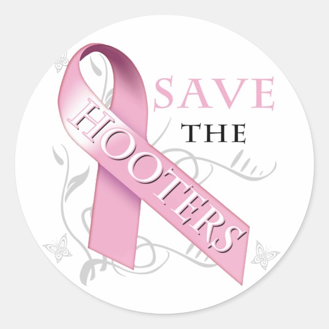 Save The Hooters (ribbon).png Classic Round Sticker (Front)