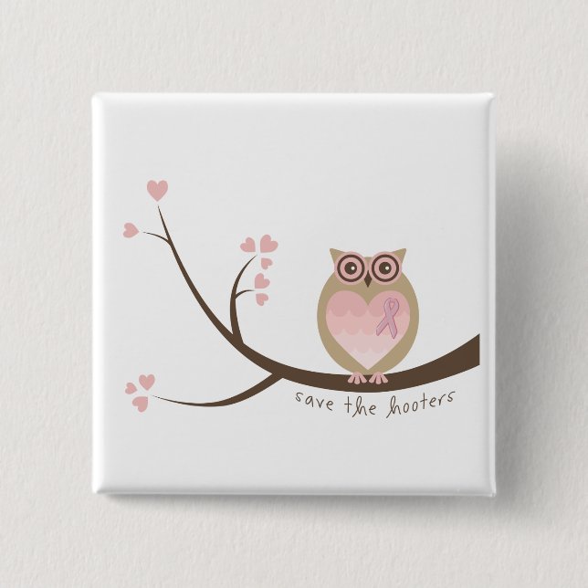 Save the Hooters Square Button (Front)