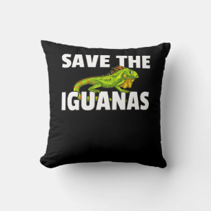 Save The Iguanas Reptile Gift Lizard Hunter Gift Cushion
