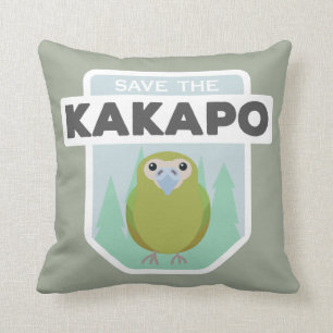 Save the kakapo home throw pillow