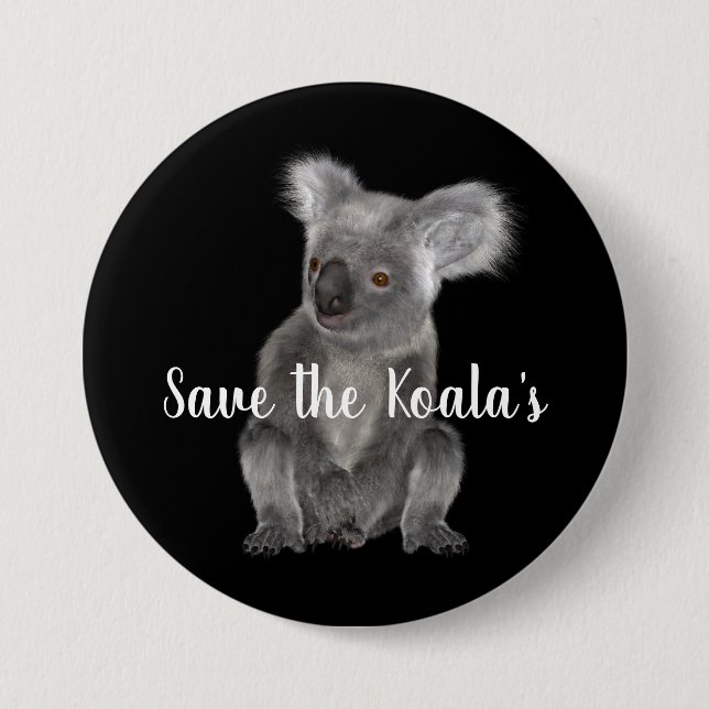 Save the Koala's 7.5 Cm Round Badge (Front)